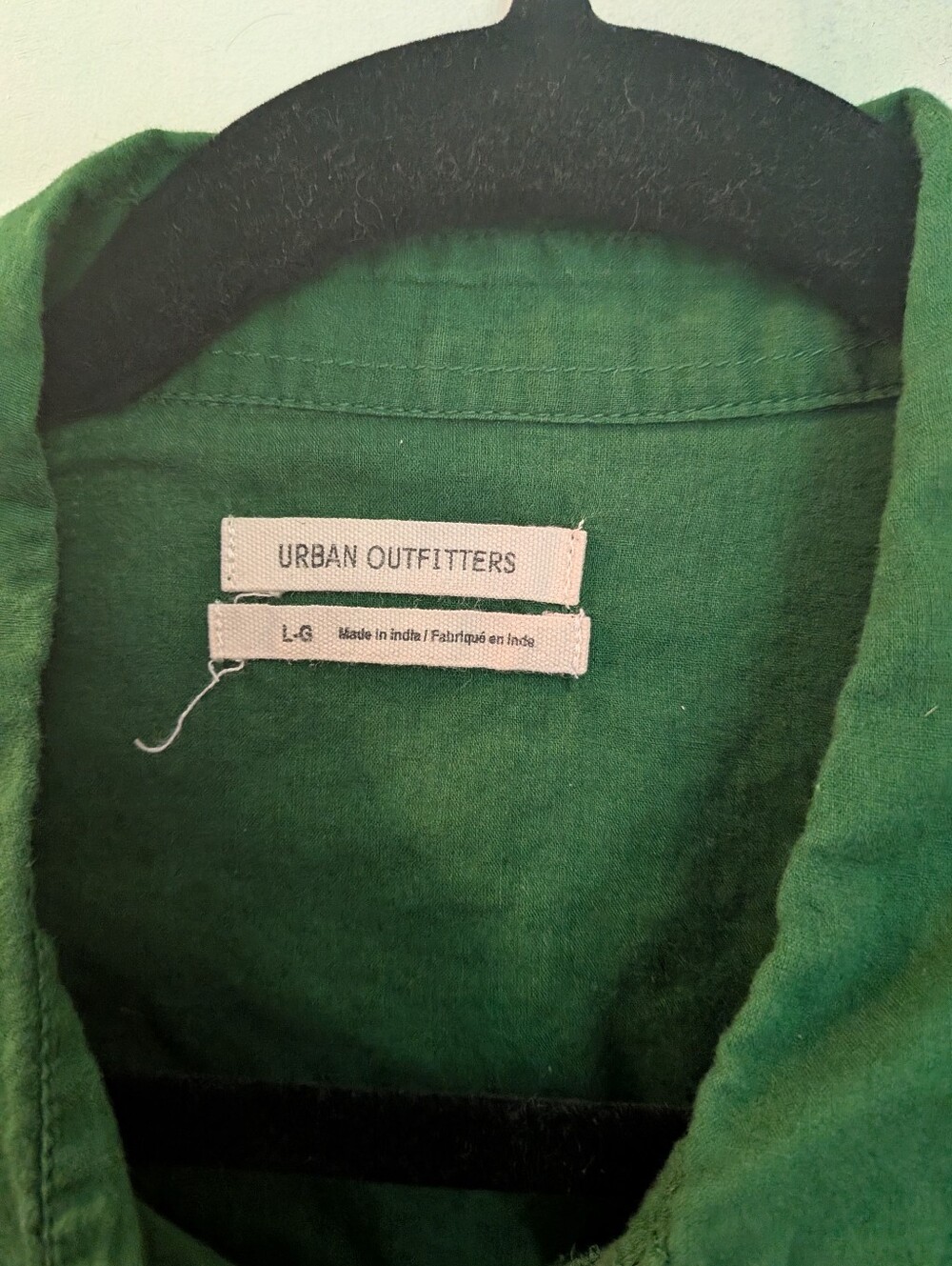 Urban Outfitters Dark Green Collared Cropped Button Down Shirt - Size L - Picture 3 of 8